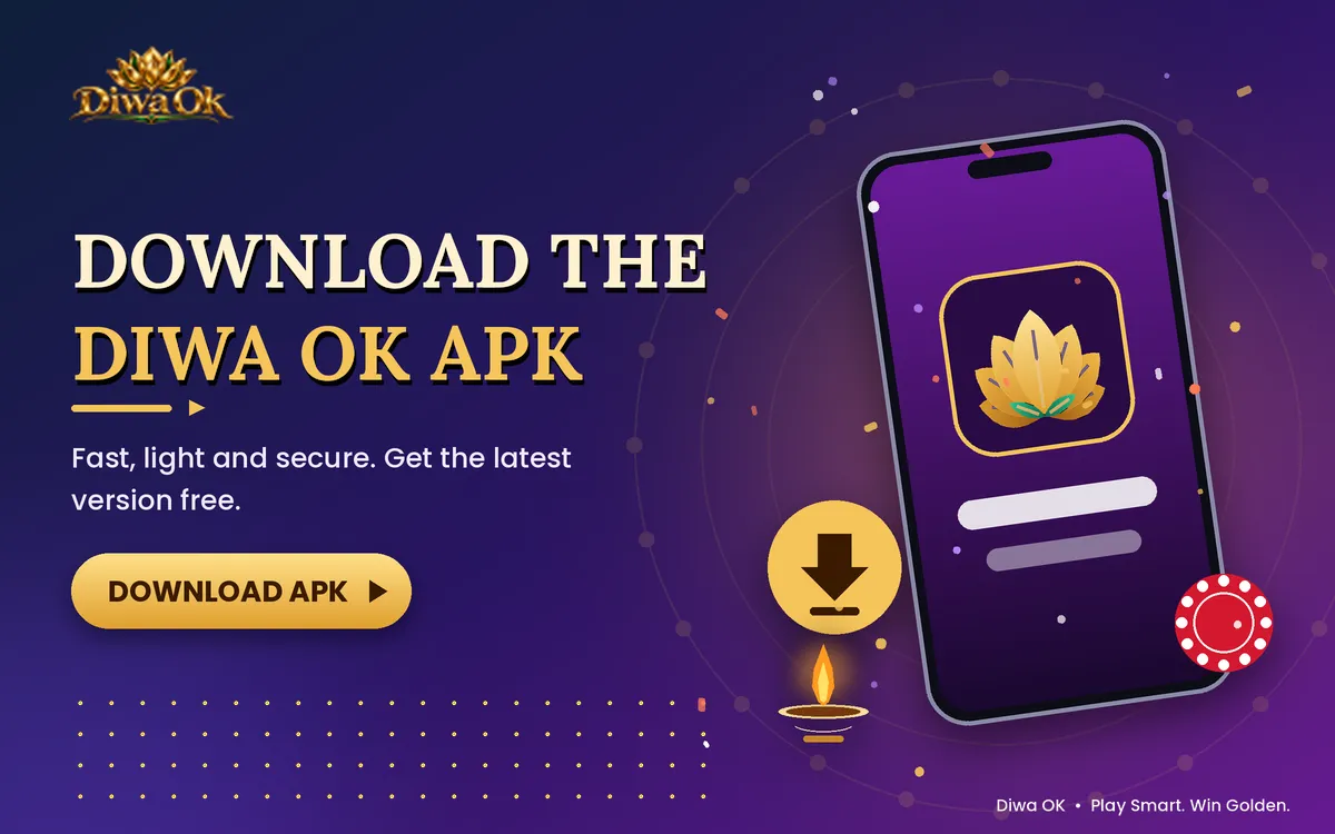 Diwa OK APK download banner with mobile phone