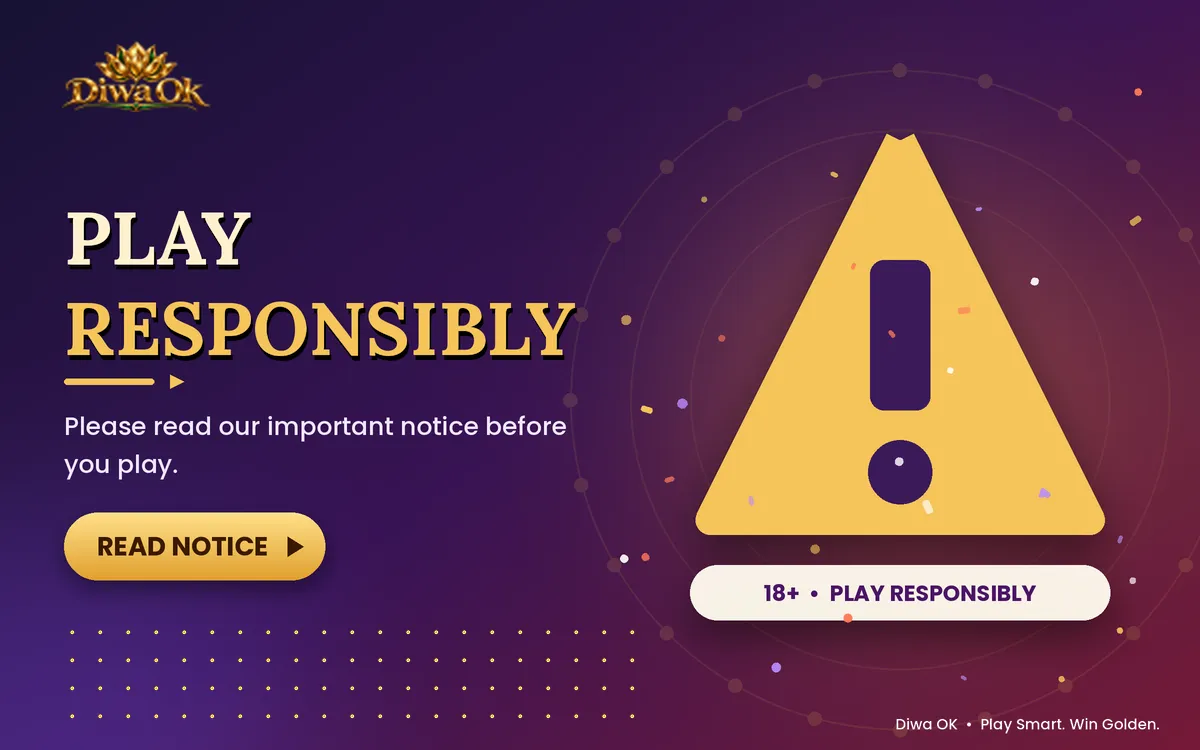 Diwa OK disclaimer banner with an 18+ badge and a document icon